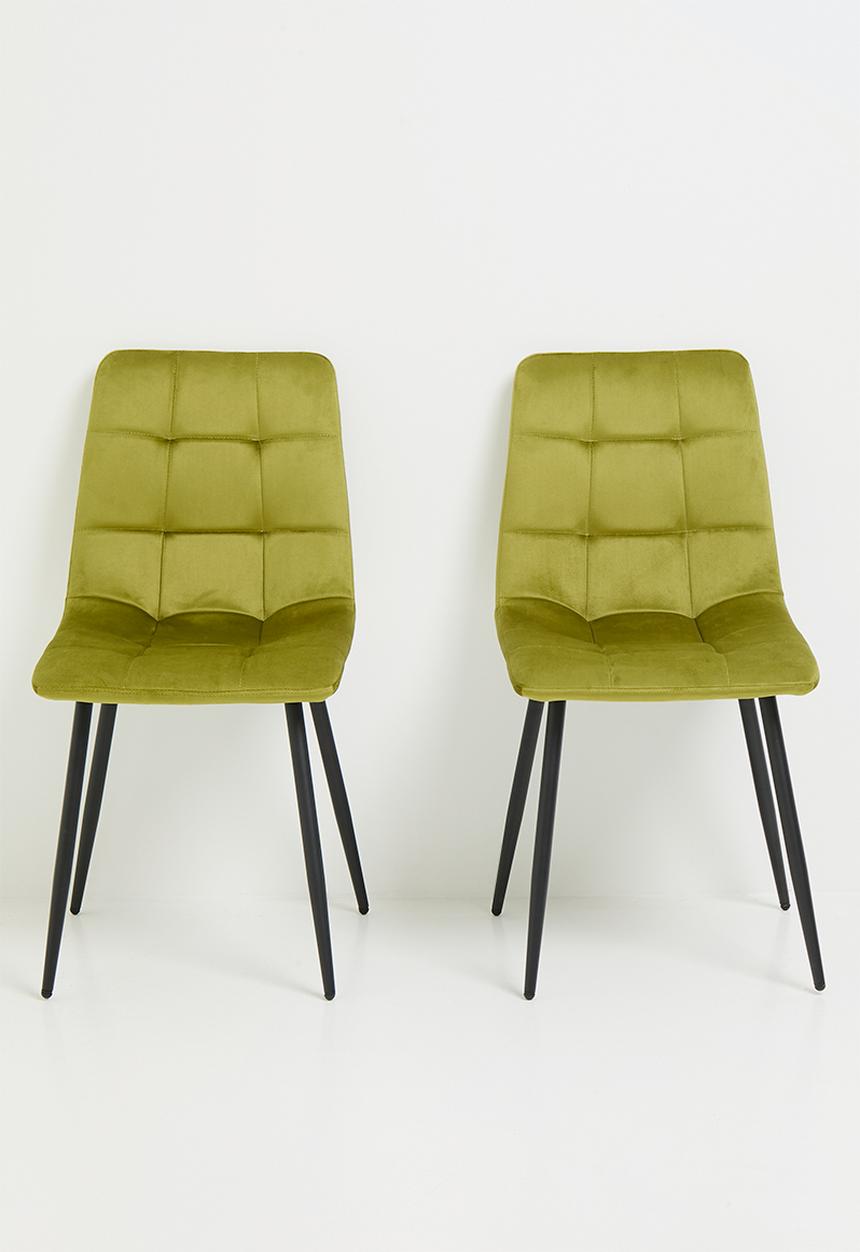 Sixth Floor - Lua velvet dining chair set of 2-green