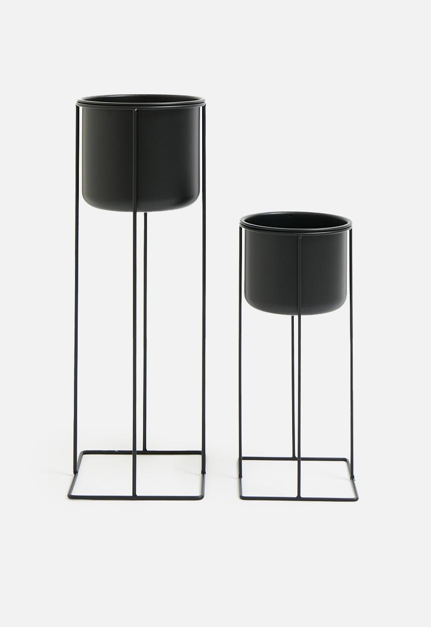 H&S - Rojo planter set of 2 - black