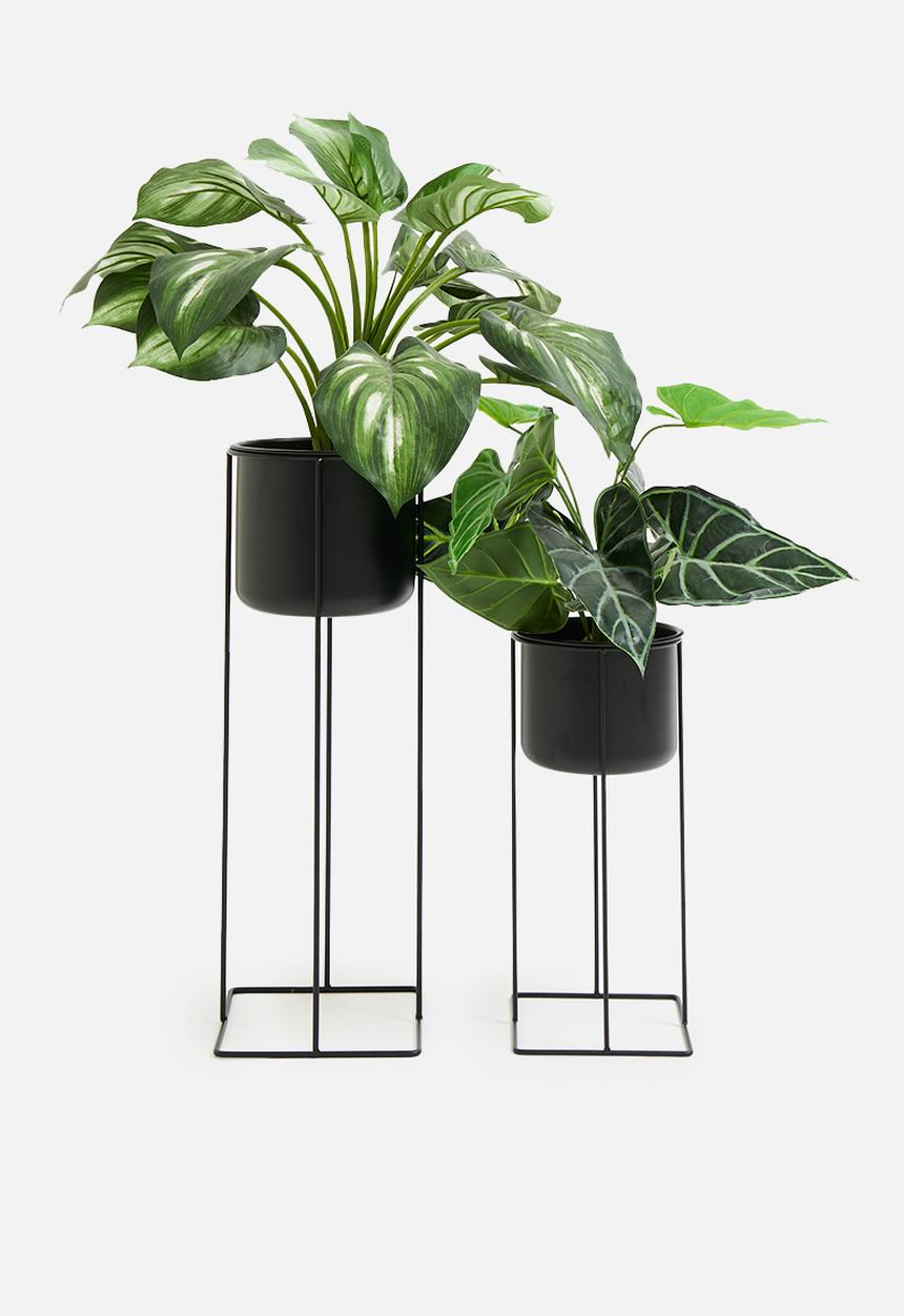 H&S - Rojo planter set of 2 - black
