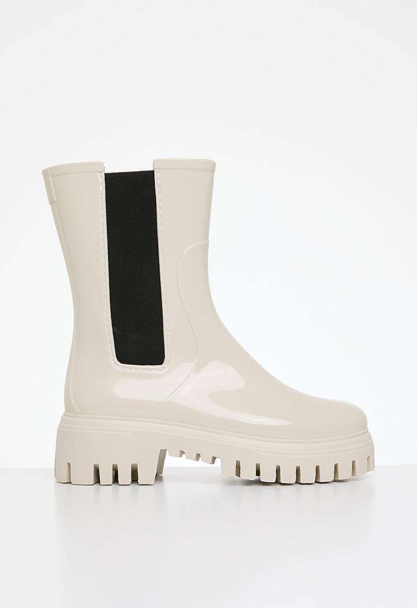 Public Desire - Grill chunky mid calf chelsea boot - off white