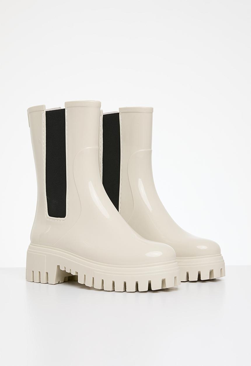 Public Desire - Grill chunky mid calf chelsea boot - off white