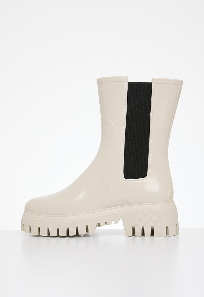 Public Desire - Grill chunky mid calf chelsea boot - off white
