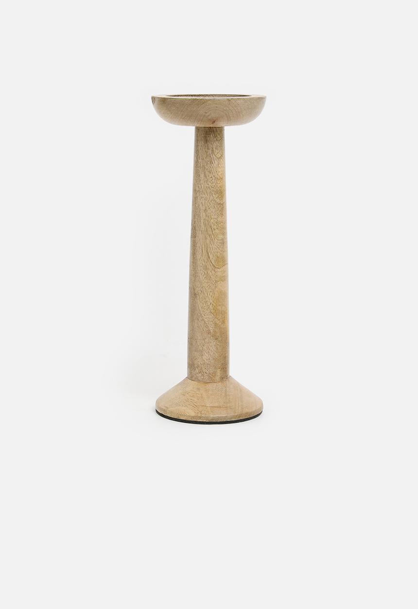 H&S - Contempo wood candle holder medium - natural