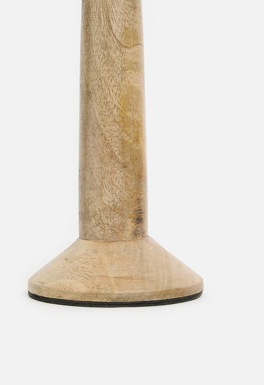 H&S - Contempo wood candle holder medium - natural