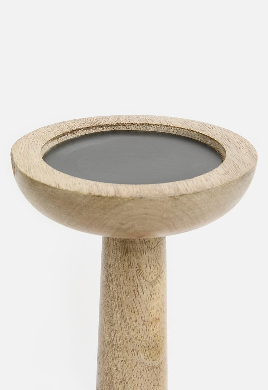 H&S - Contempo wood candle holder medium - natural