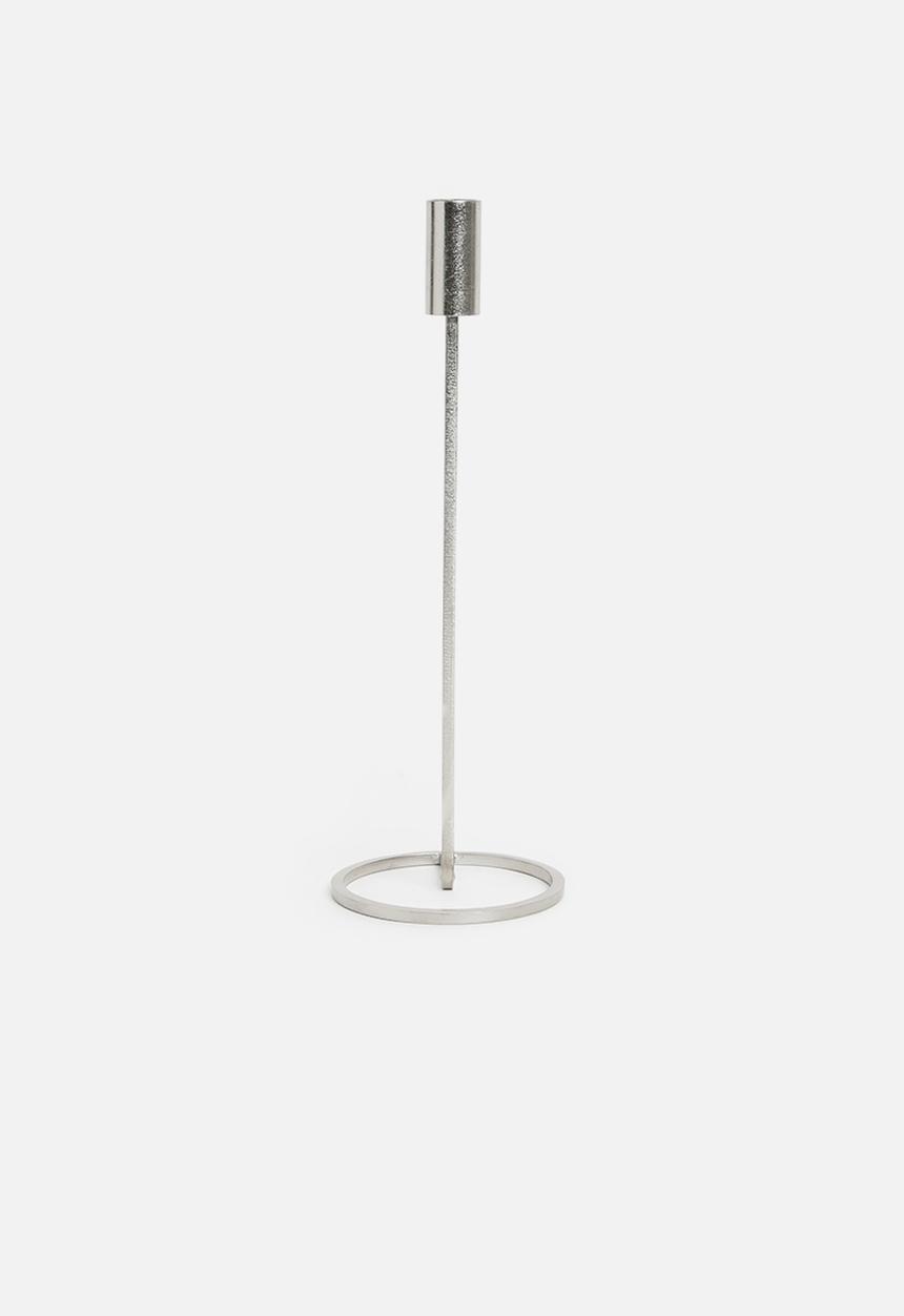 H&S - Glitz iron dinner candle holder - silver