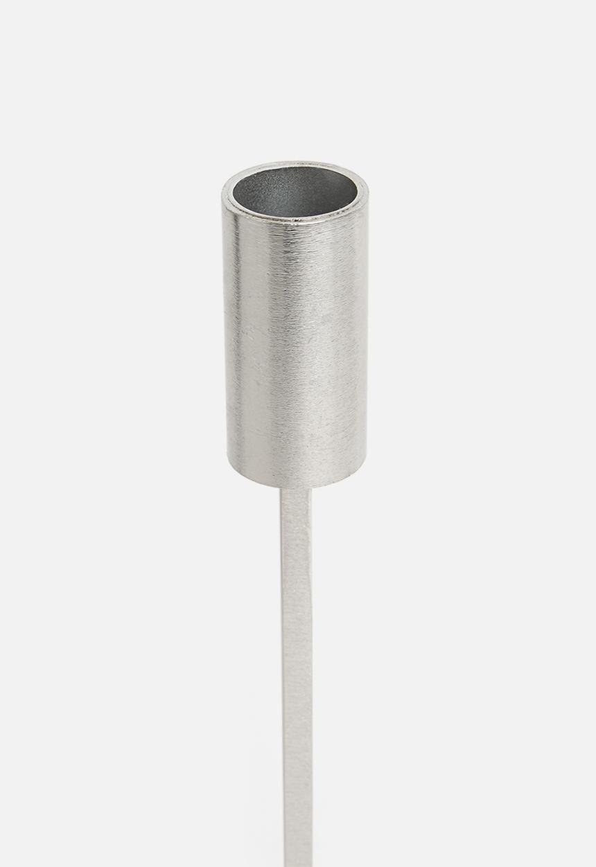 H&S - Glitz iron dinner candle holder - silver
