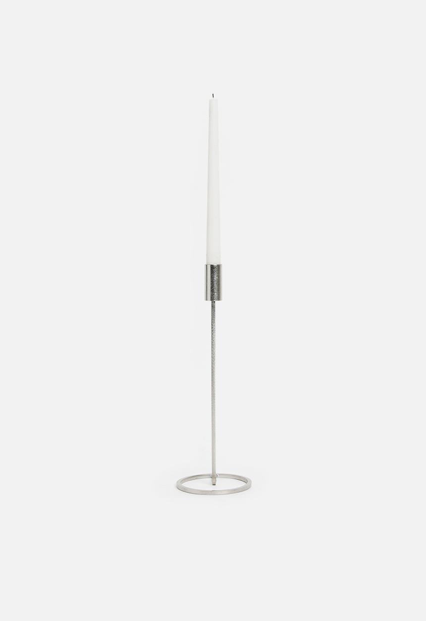 H&S - Glitz iron dinner candle holder - silver