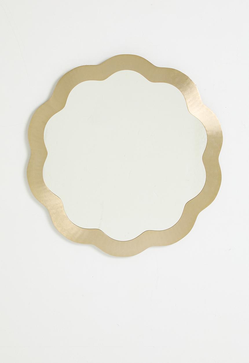 Sixth Floor - Swirl Round Mirror - Gold