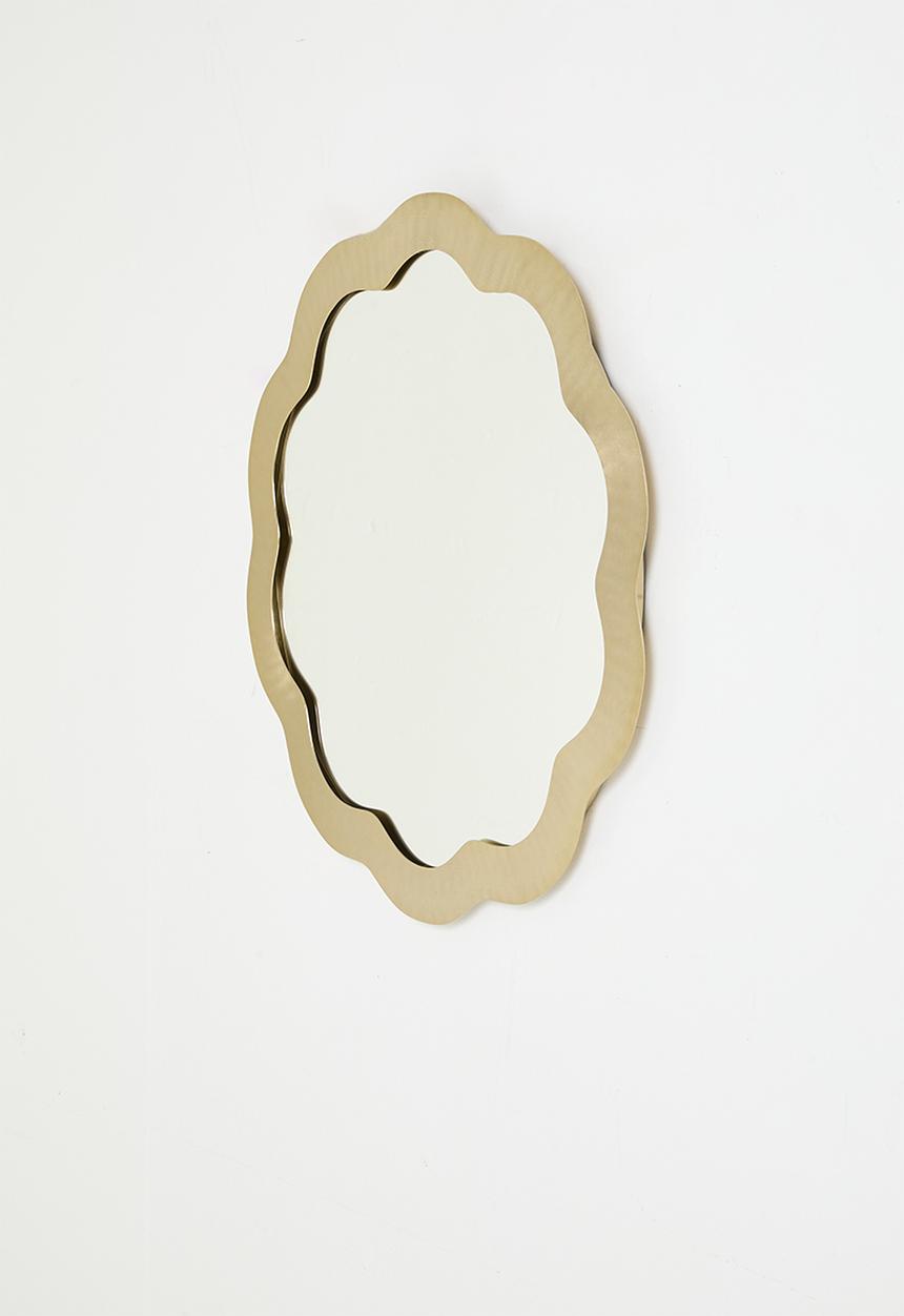 Sixth Floor - Swirl Round Mirror - Gold