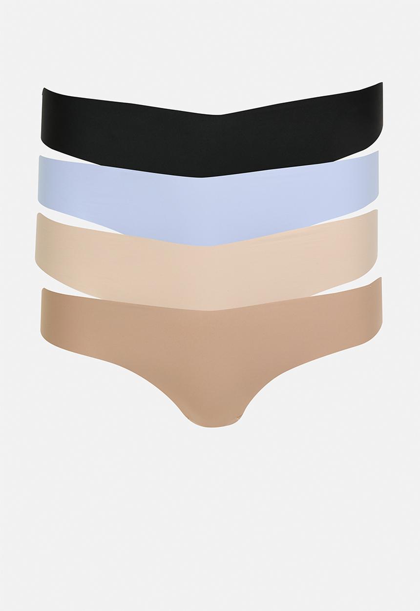 Cotton On - The Invisible G String Brief 4Pack - Black/Frappe/Maple Sugar/Windsurfer