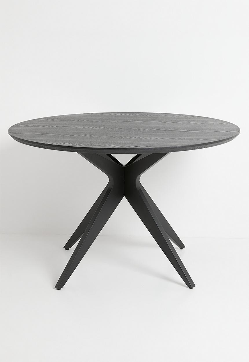 Sixth Floor - Miko round veneer dining table - black