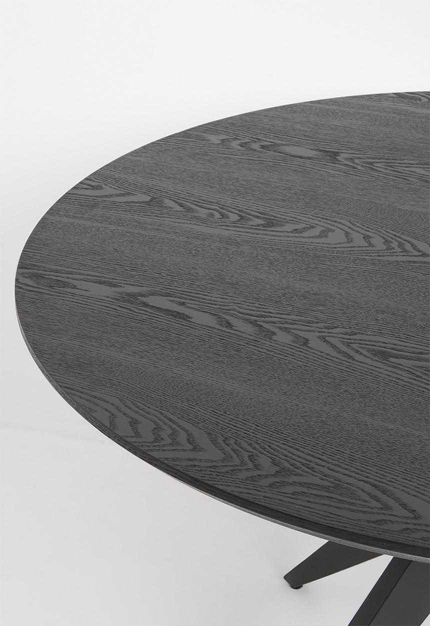 Sixth Floor - Miko round veneer dining table - black