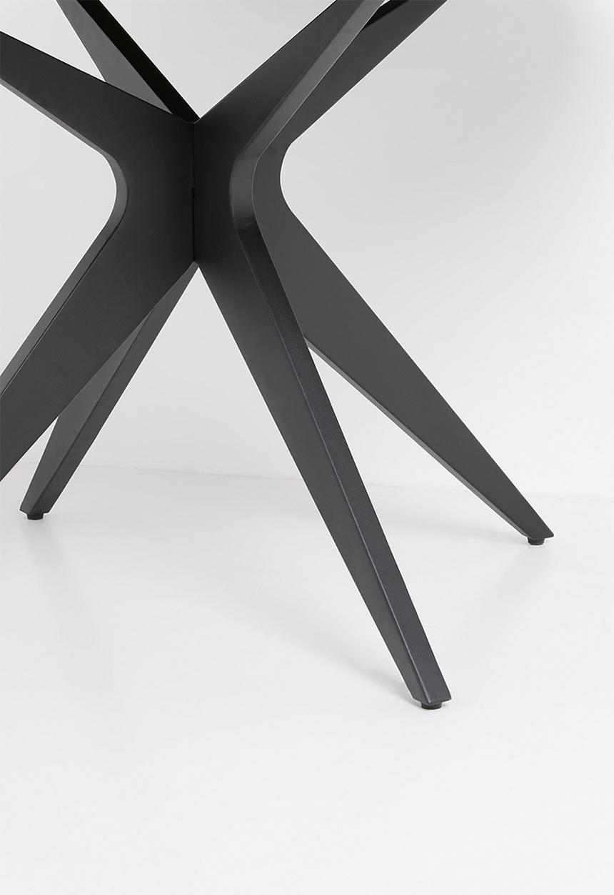 Sixth Floor - Miko round veneer dining table - black