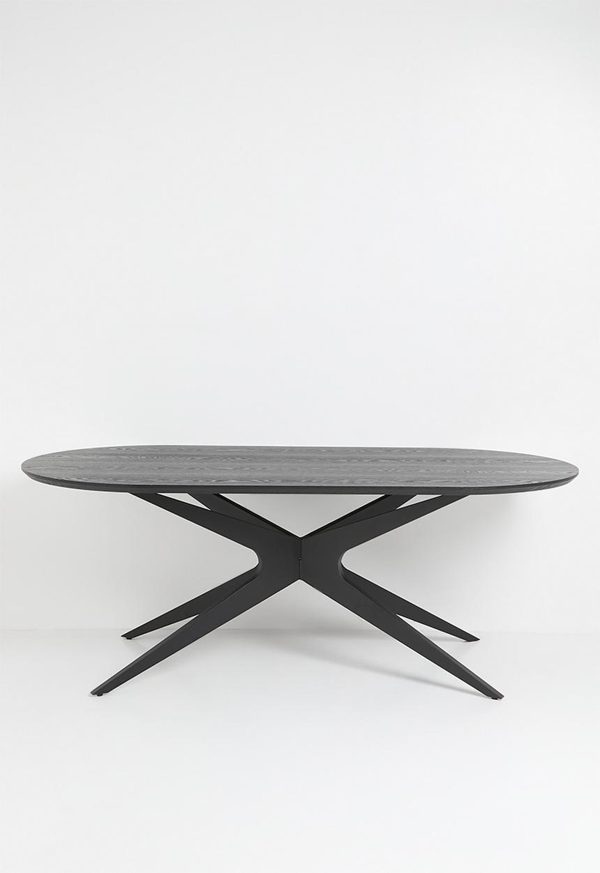 Sixth Floor - Miko rectangle veneer dining table - black