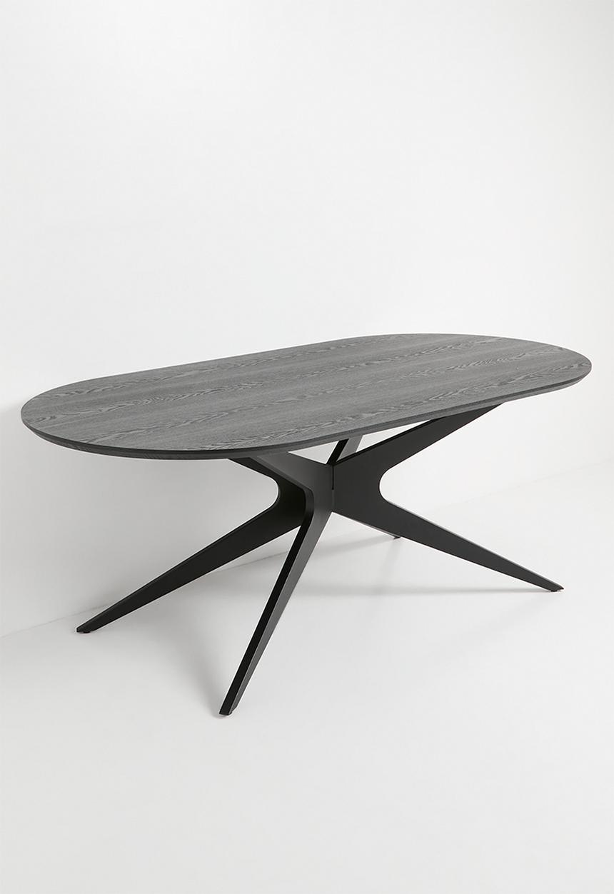 Sixth Floor - Miko rectangle veneer dining table - black