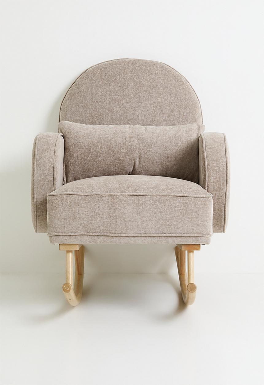 Sixth Floor - Phiri rocking chair & foot stool - stone