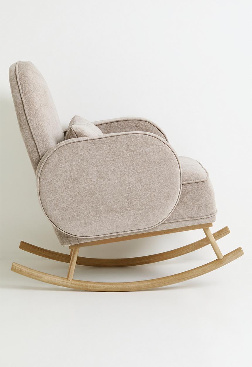 Sixth Floor - Phiri rocking chair & foot stool - stone