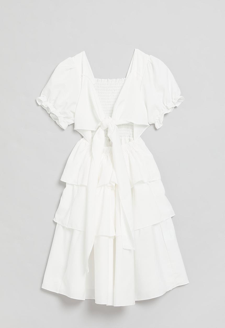 Pop Candy - Smock tiered dress - white