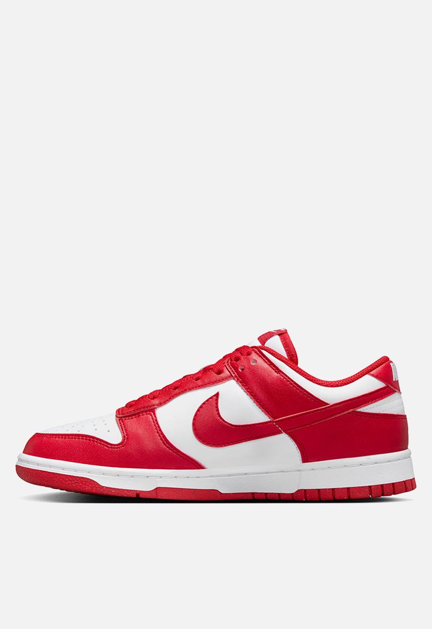 low dunks university red