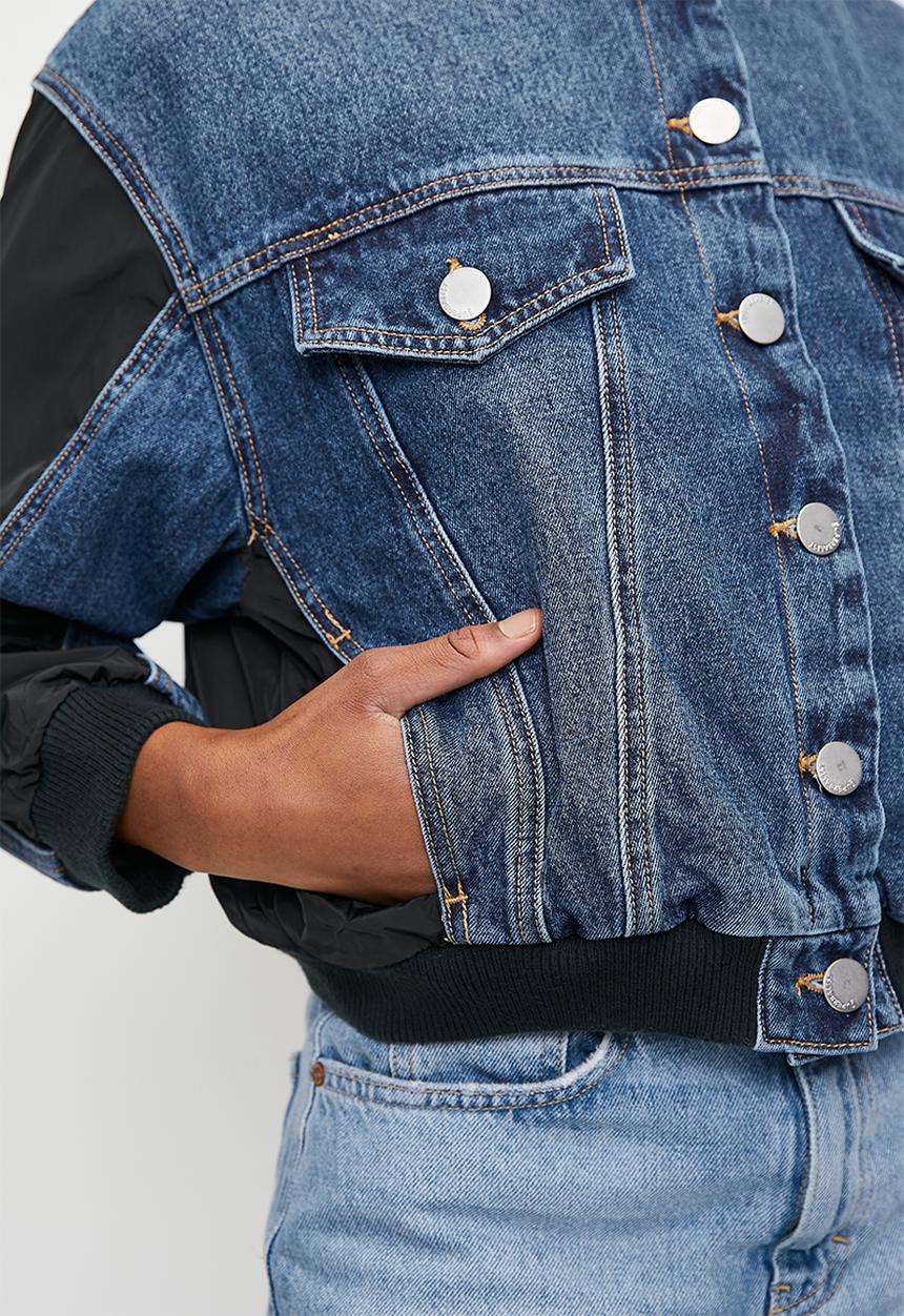 Superbalist - Denim nylon bomber - blue