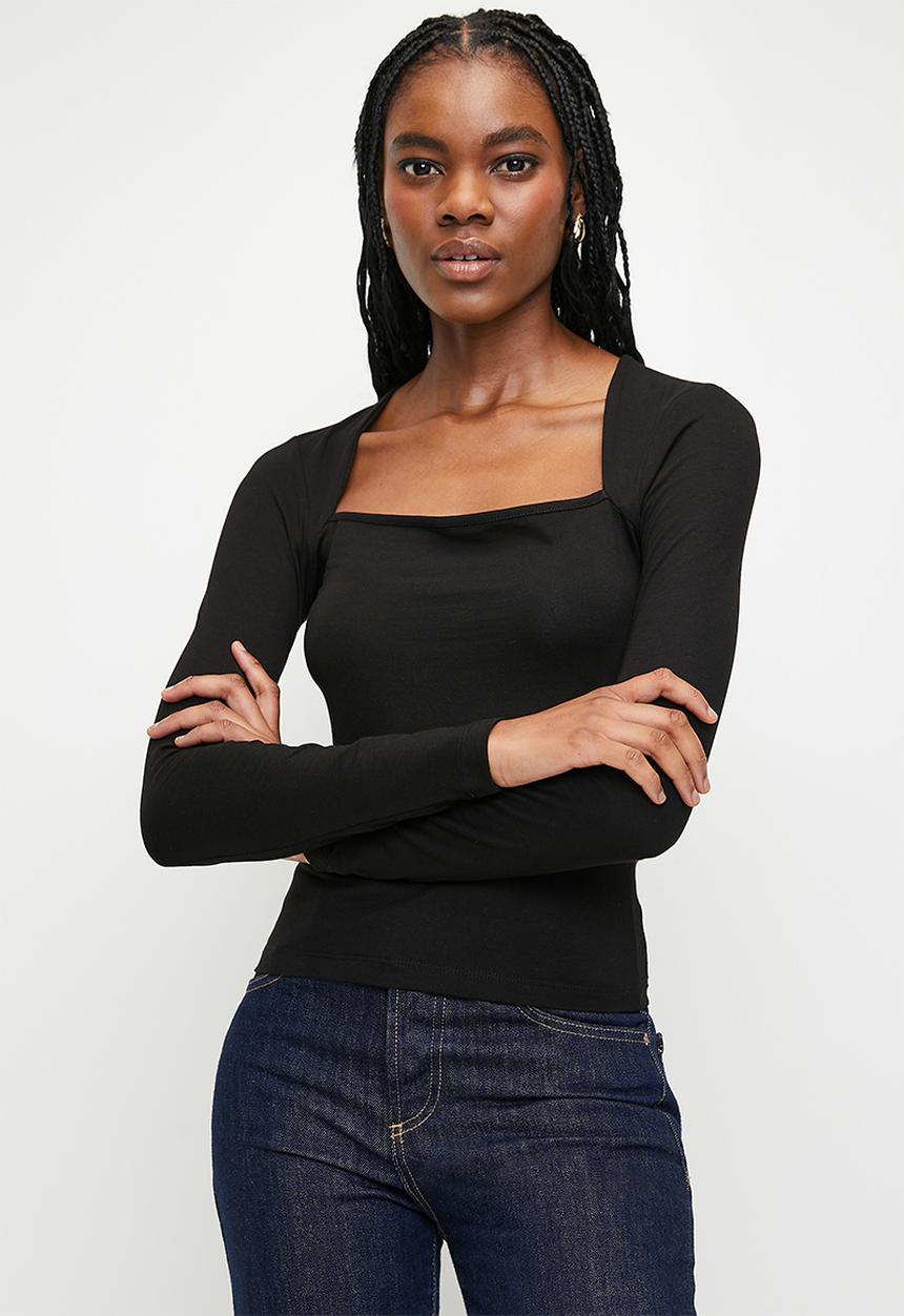 Trendyol - Square neck top - black