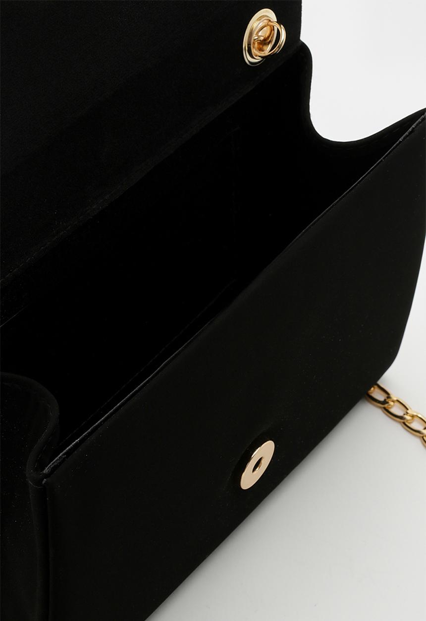 boohoo - Metal trim clutch bag - black