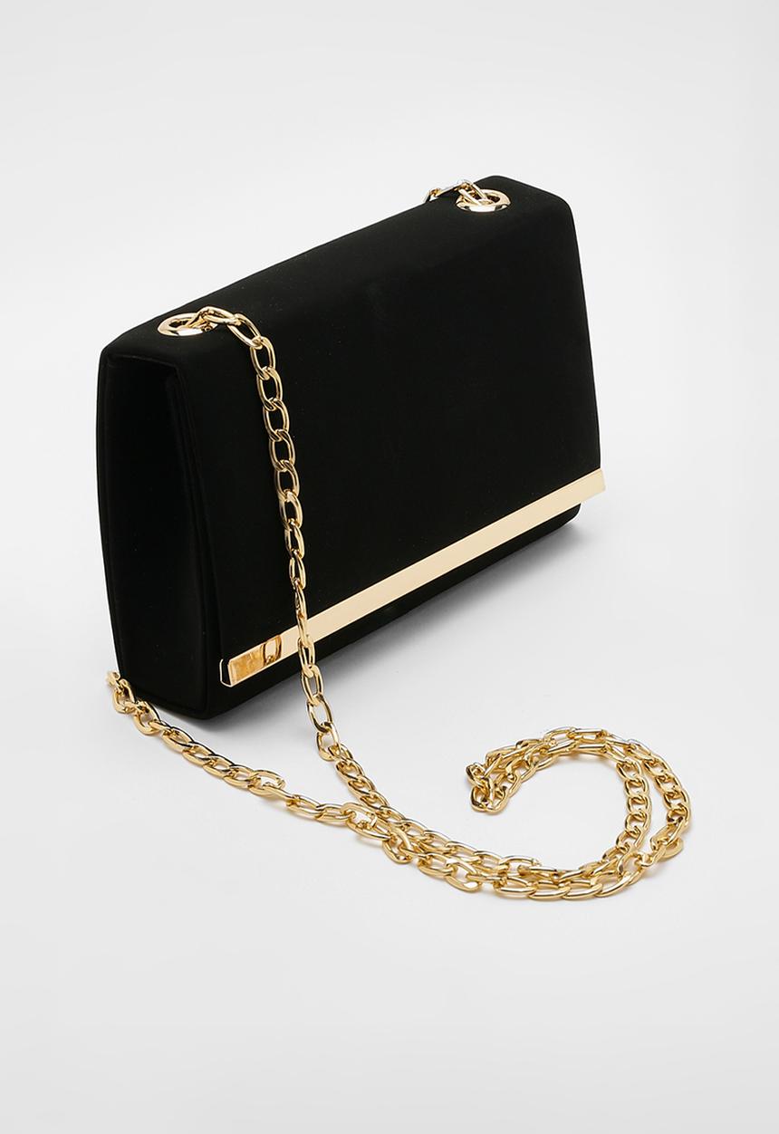 boohoo - Metal trim clutch bag - black