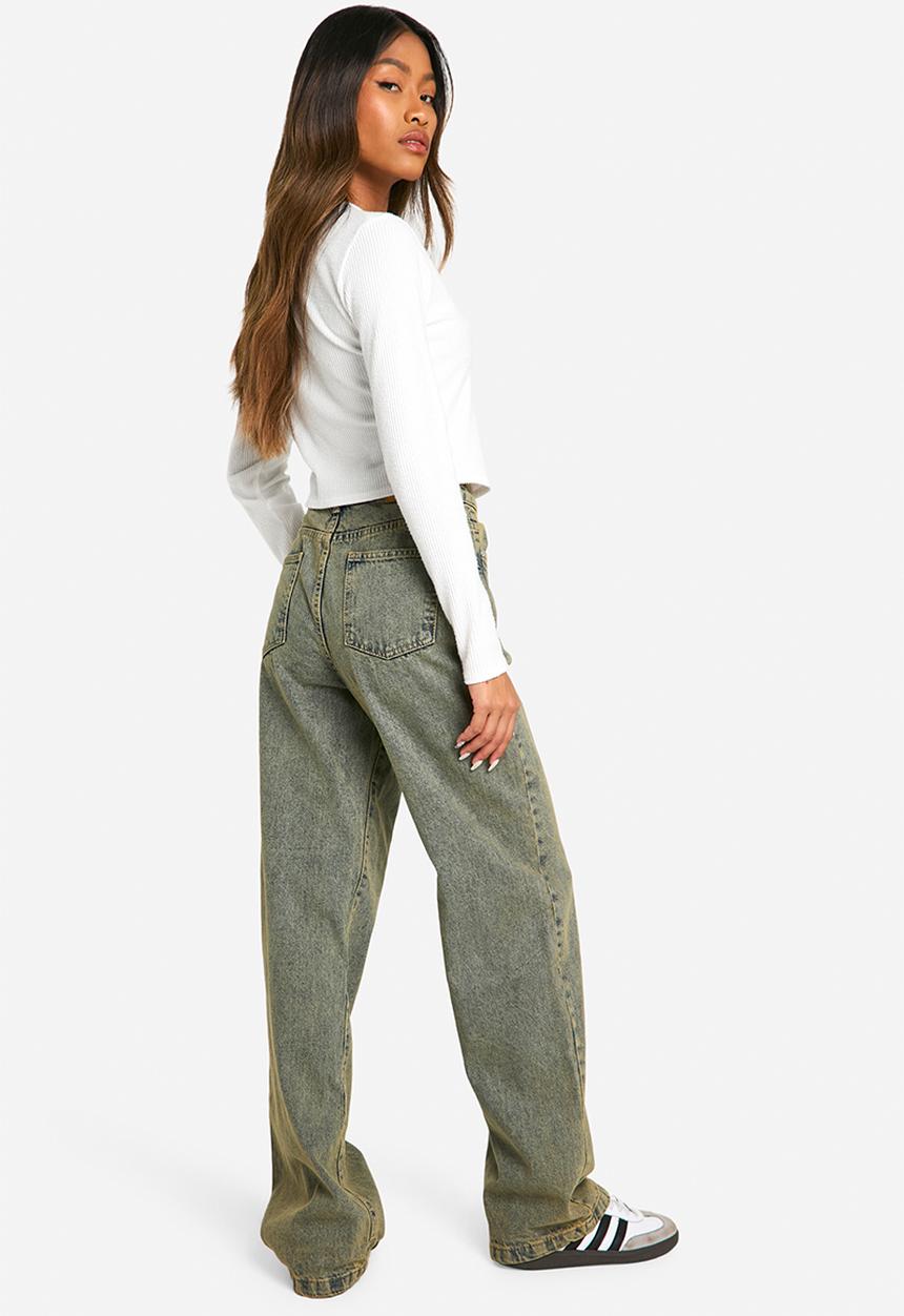 boohoo - Basics High Waisted Boyfriend Jeans - Light Sand