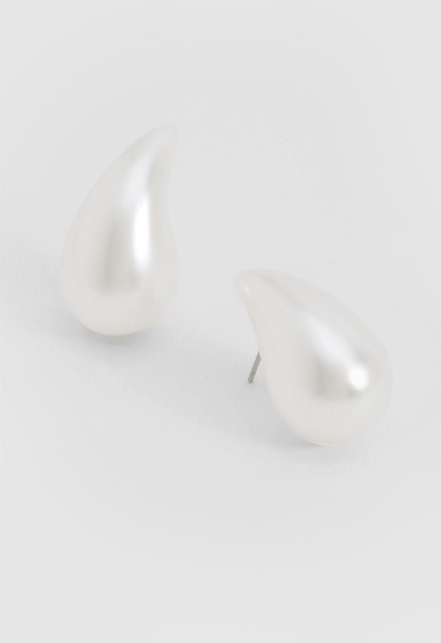 boohoo - Pearl tear drop earrings - pearl