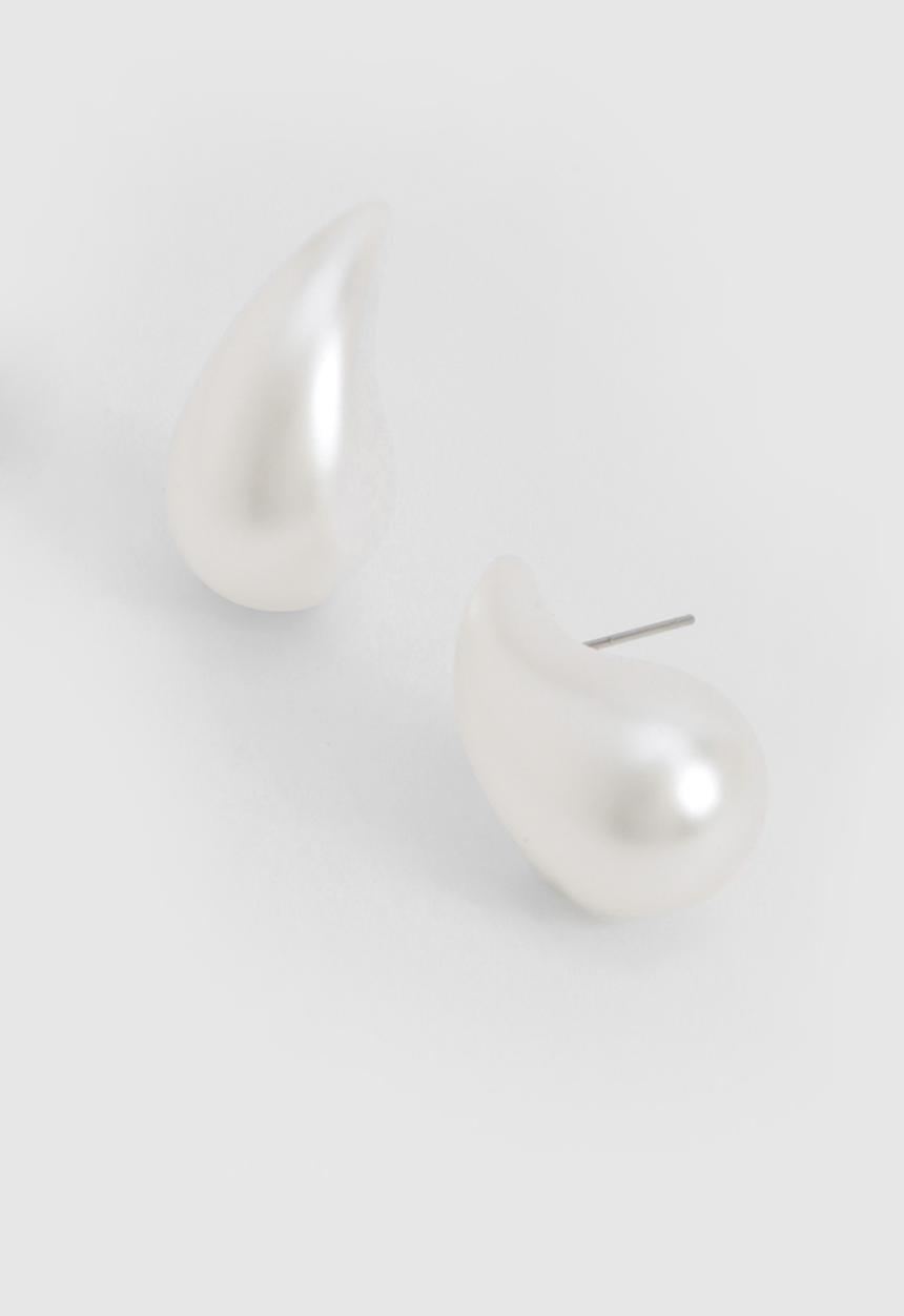 boohoo - Pearl tear drop earrings - pearl