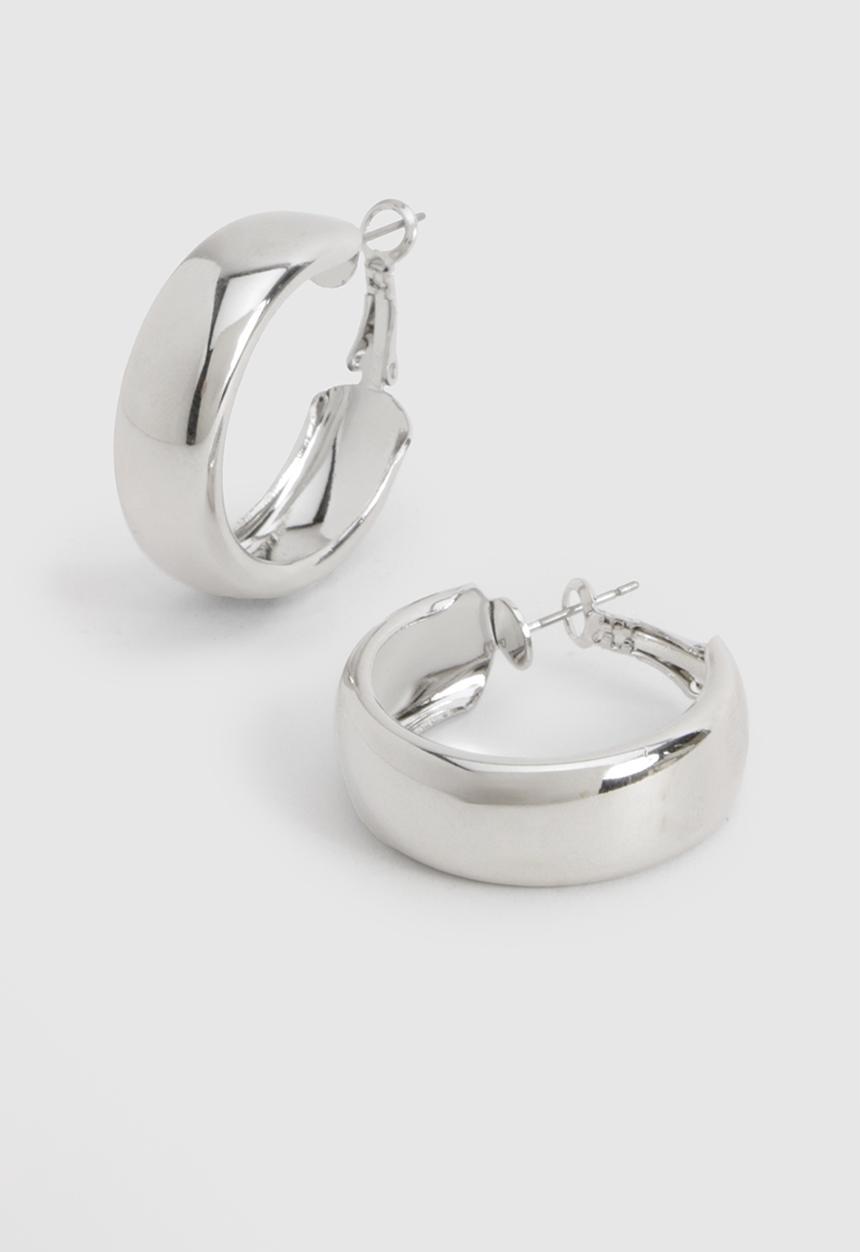 boohoo - Simple silver chunky earrings - silver
