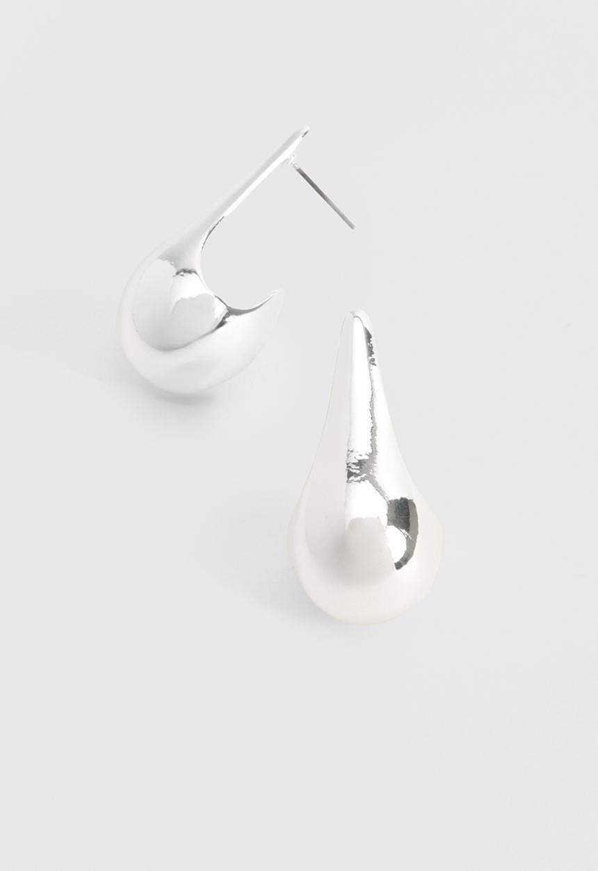 boohoo - Extreme tear drop earrings - silver