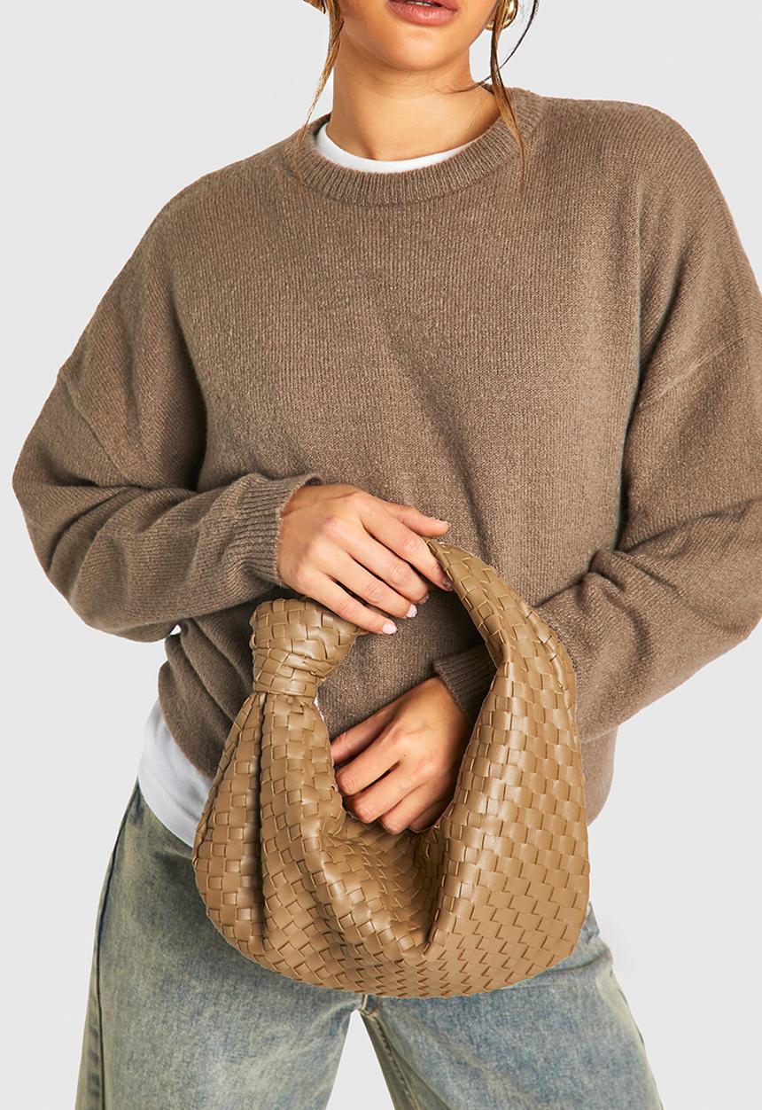 boohoo - Woven knot handle bag - khaki