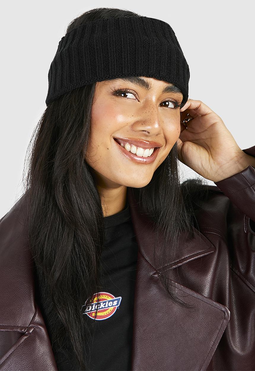 boohoo - Chunky ribbed knitted headband - black