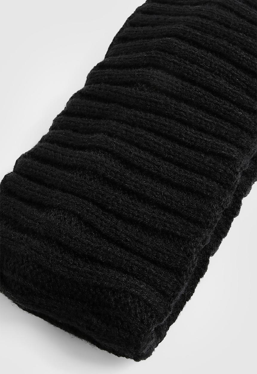 boohoo - Chunky ribbed knitted headband - black