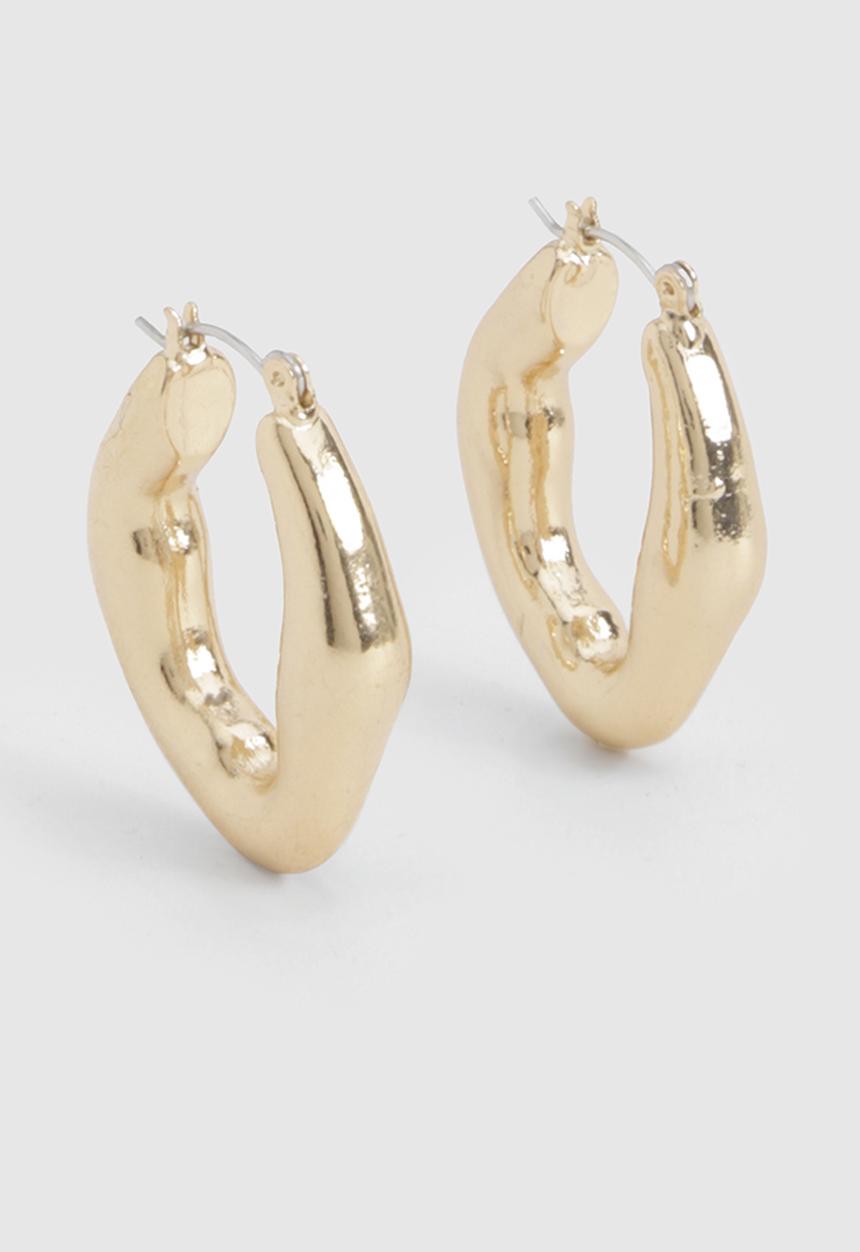 boohoo - Chunky abstract hoop earrings - gold1