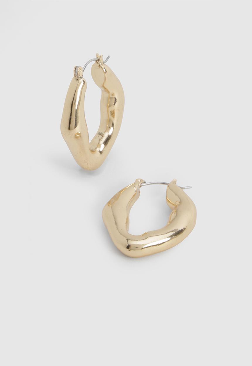 boohoo - Chunky abstract hoop earrings - gold1