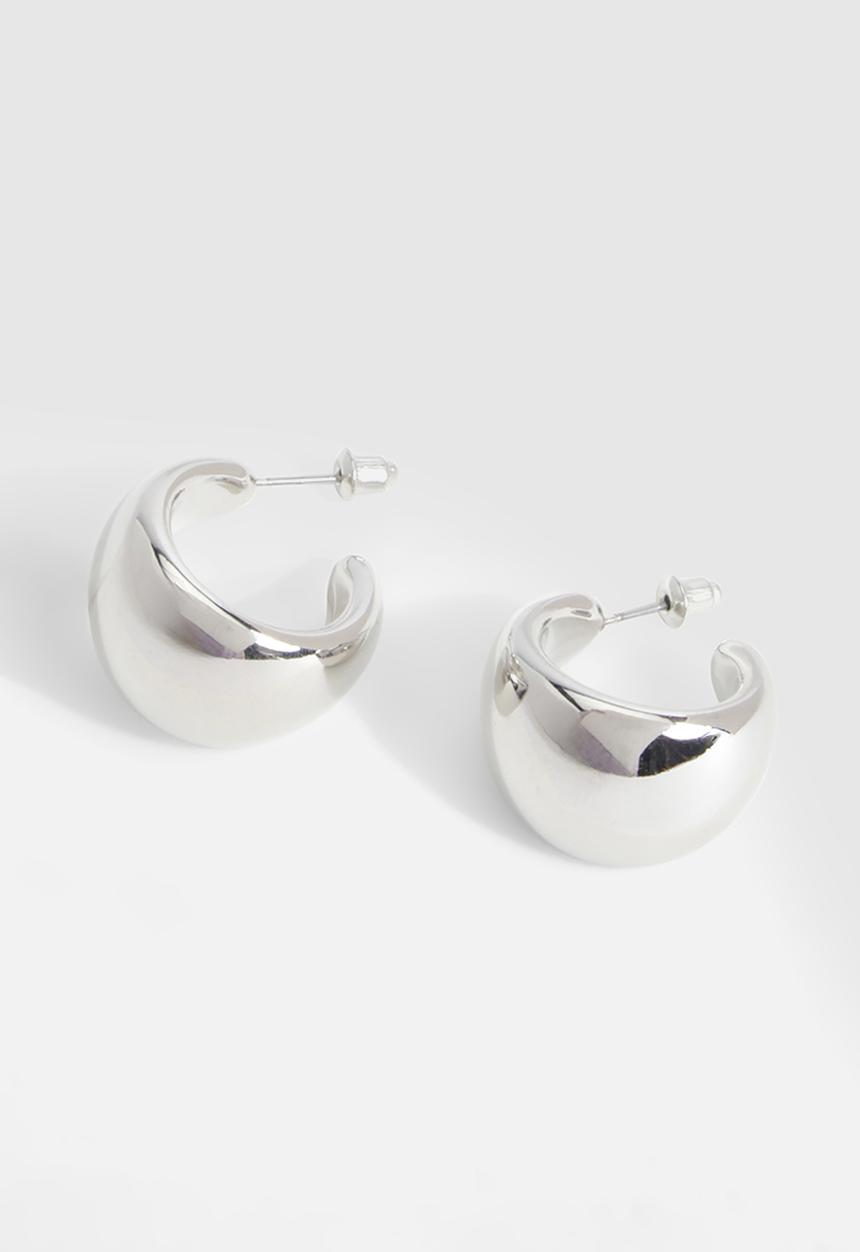 boohoo - Chunky hoop earrings - silver