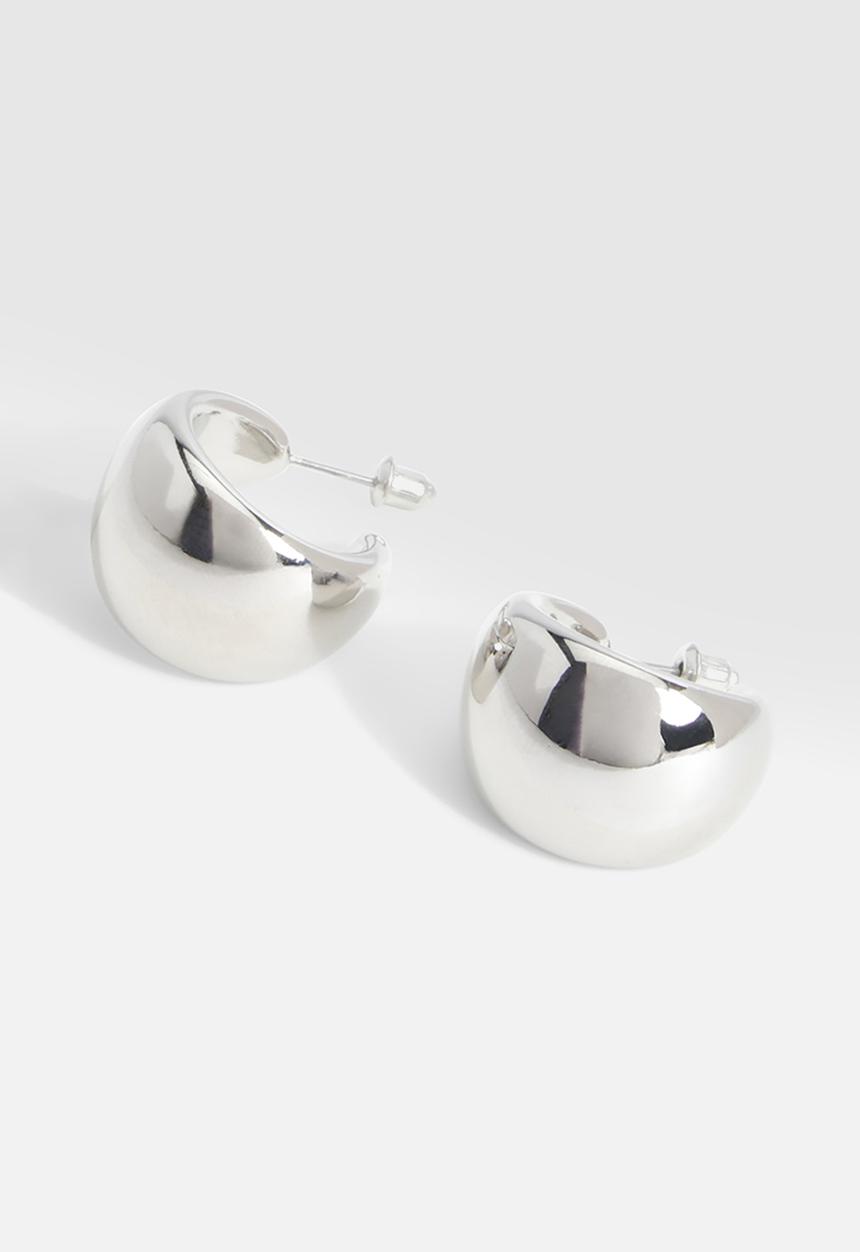 boohoo - Chunky hoop earrings - silver