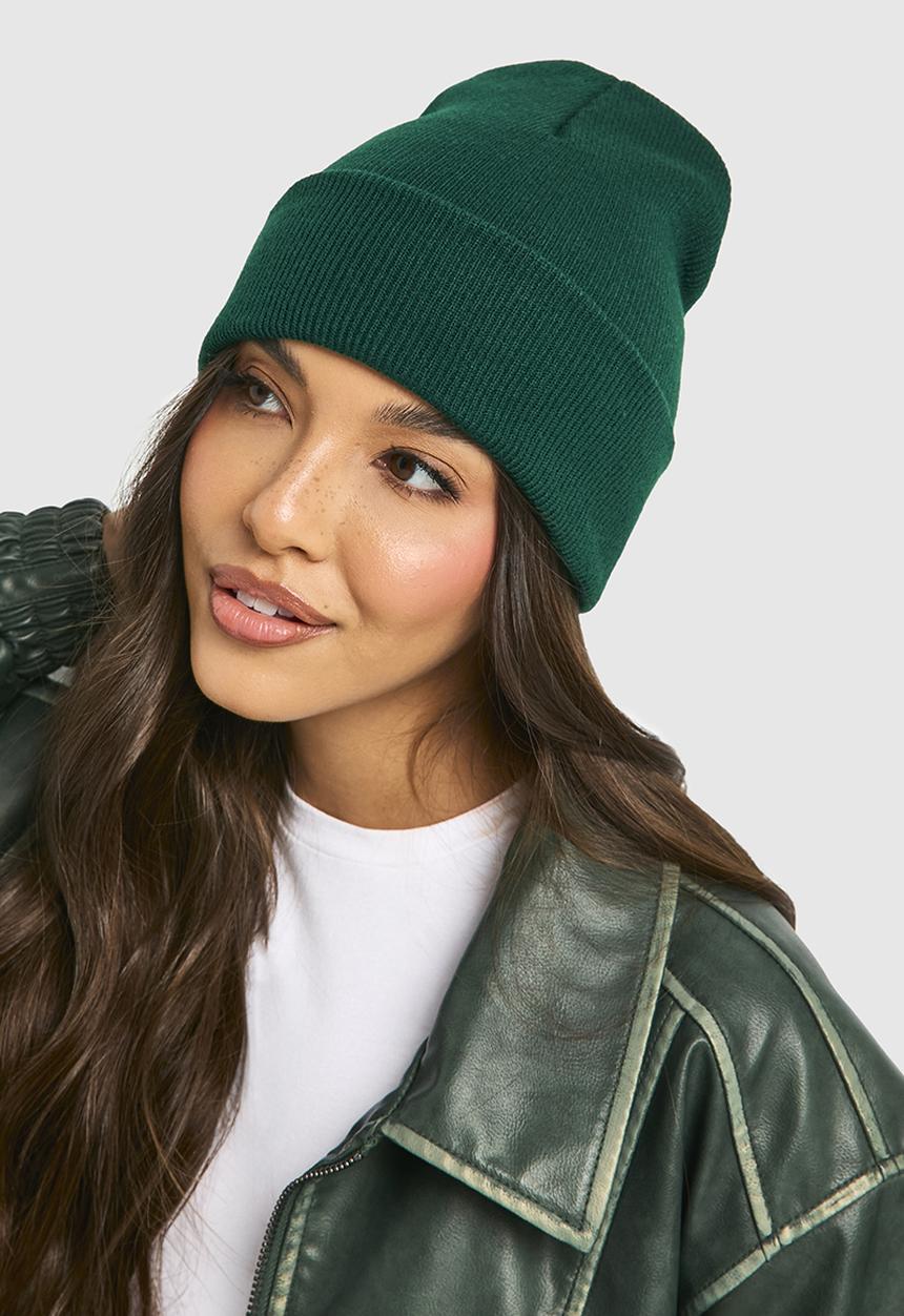 boohoo - Knitted beanie - bottle green