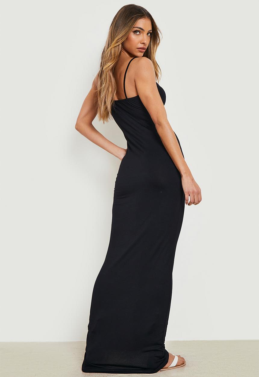 boohoo - Basic Strappy Maxi Dress - Black