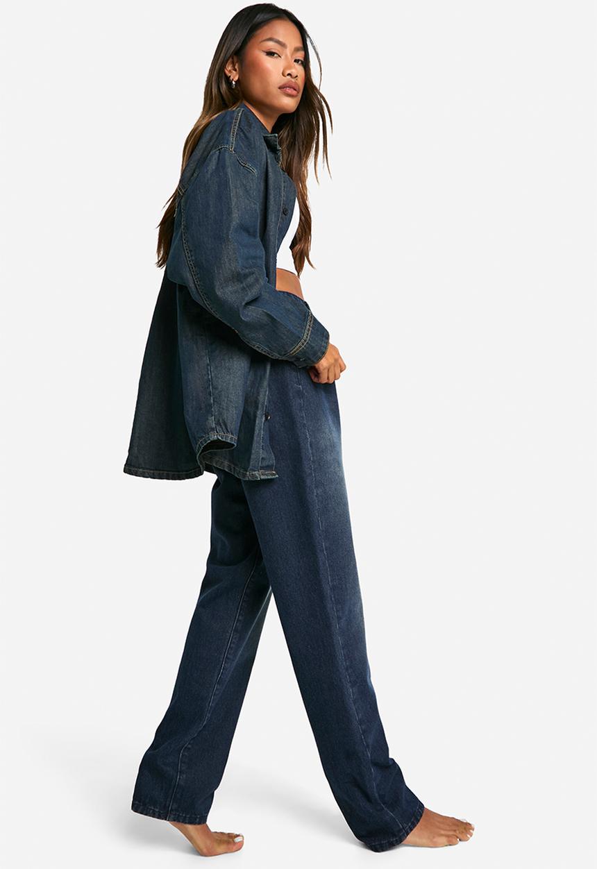 boohoo - Basic Straight Leg Jeans - Dark Indigo