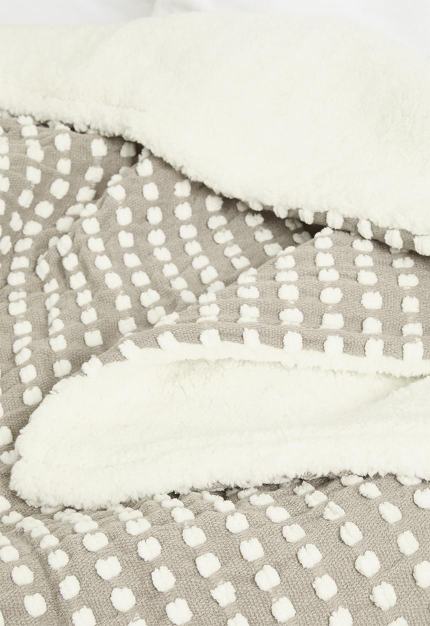 Sixth Floor - Dotty Sherpa Throw - Taupe