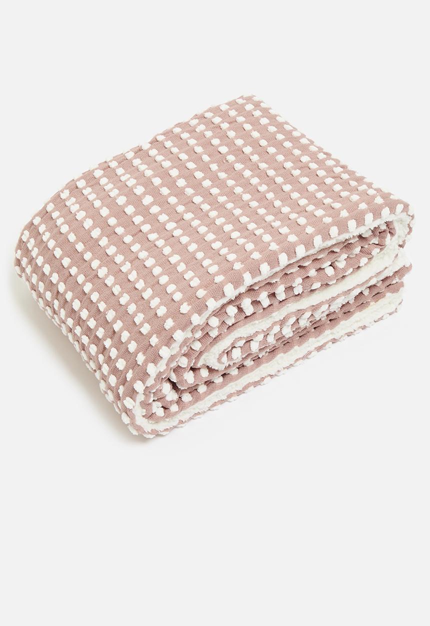 Sixth Floor - Dotty Sherpa Throw - Blush