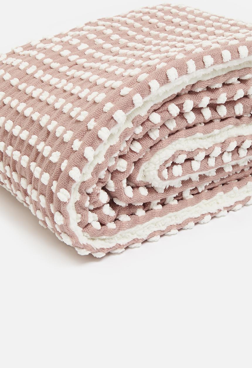 Sixth Floor - Dotty Sherpa Throw - Blush