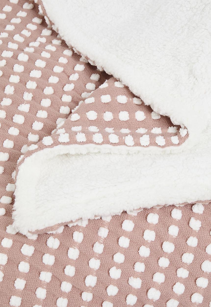 Sixth Floor - Dotty Sherpa Throw - Blush