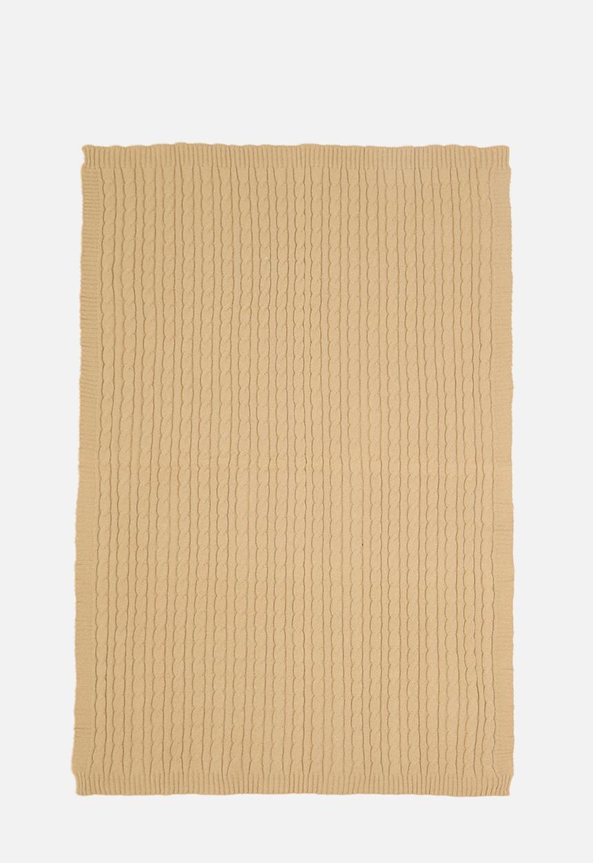 Sixth Floor - Knitted Throw  - Toffee