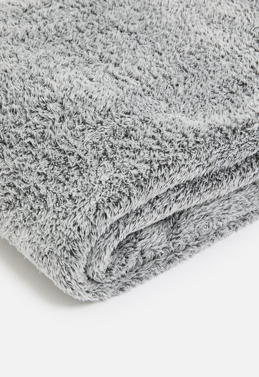 Sixth Floor - Shaggy Fleece Melange Throw - Charcoal
