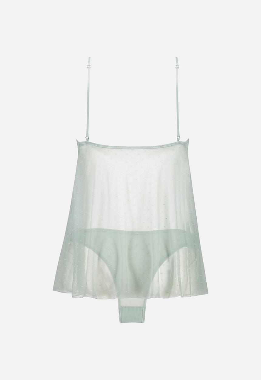 Hunkemoller - BD Dot Mesh Lace Daisy - surf spray